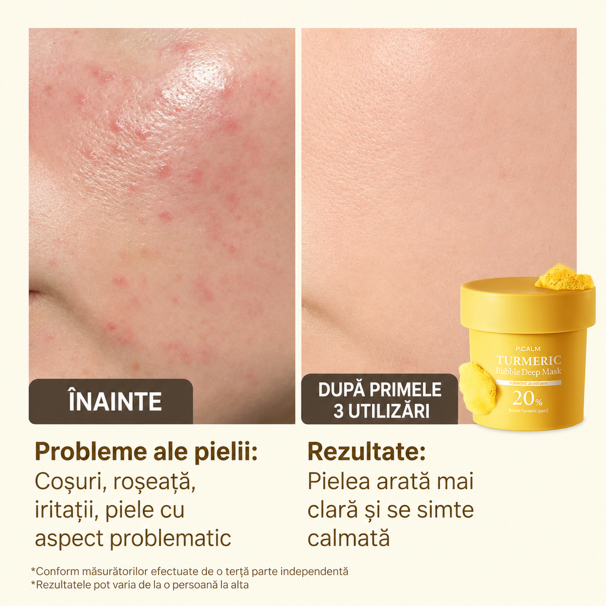 Mască Spumantă de Curățare cu Turmeric și Mască cu Busuioc Sfânt