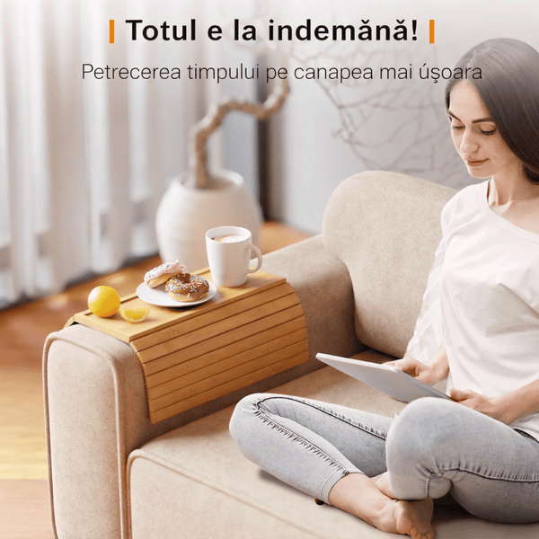 Tavă Braț Canapea Din Bambus